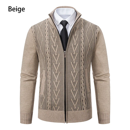 Men's Casual Knitted Sweater Coat in Cashmere Blend