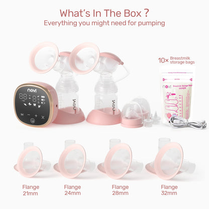 NCVI Double Electric Breast Pump with 4 Modes and LED Display