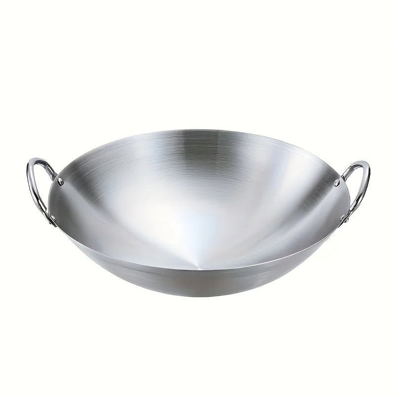 Large Stainless Steel Wok with Dual Handles 30cm