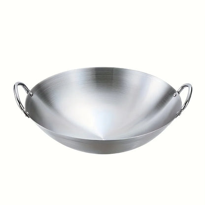 Large Stainless Steel Wok with Dual Handles 30cm
