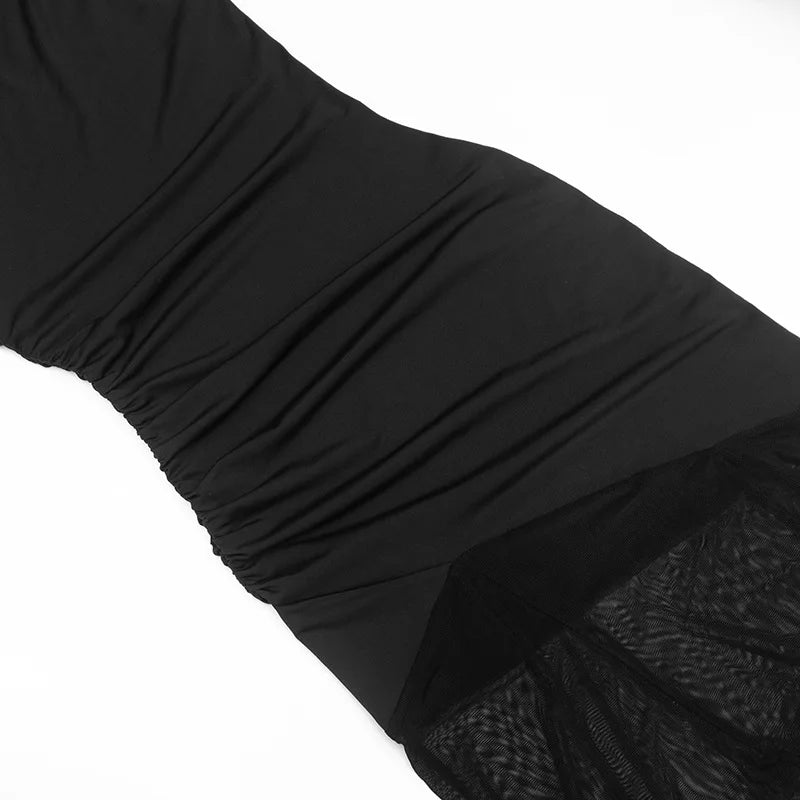 Ticketsx Off Shoulder Backless Slim Long Dress