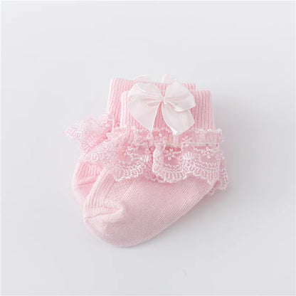 Cotton Lace Baby Socks for Girls 0-24 Months