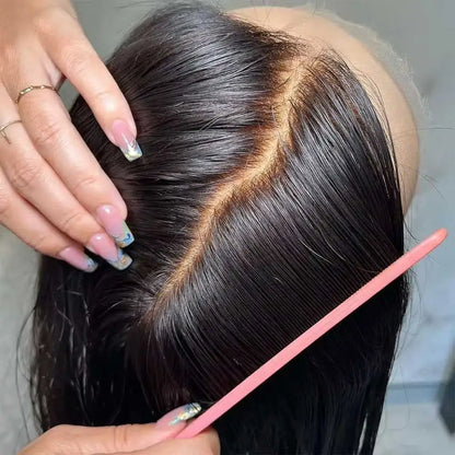 Straight Human Hair Lace Front Wig 250% Density Transparent