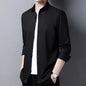 Men's Casual Long Sleeved Shirt in Solid Color