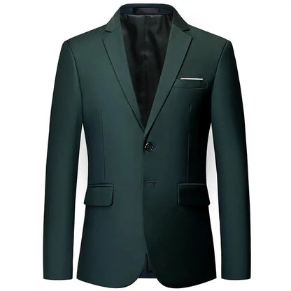 Men's White Formal Suit Jacket with Long Sleeves