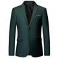 Men's White Formal Suit Jacket with Long Sleeves
