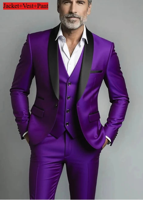 Men Slim Fit Tuxedo Suit for Weddings and Parties
