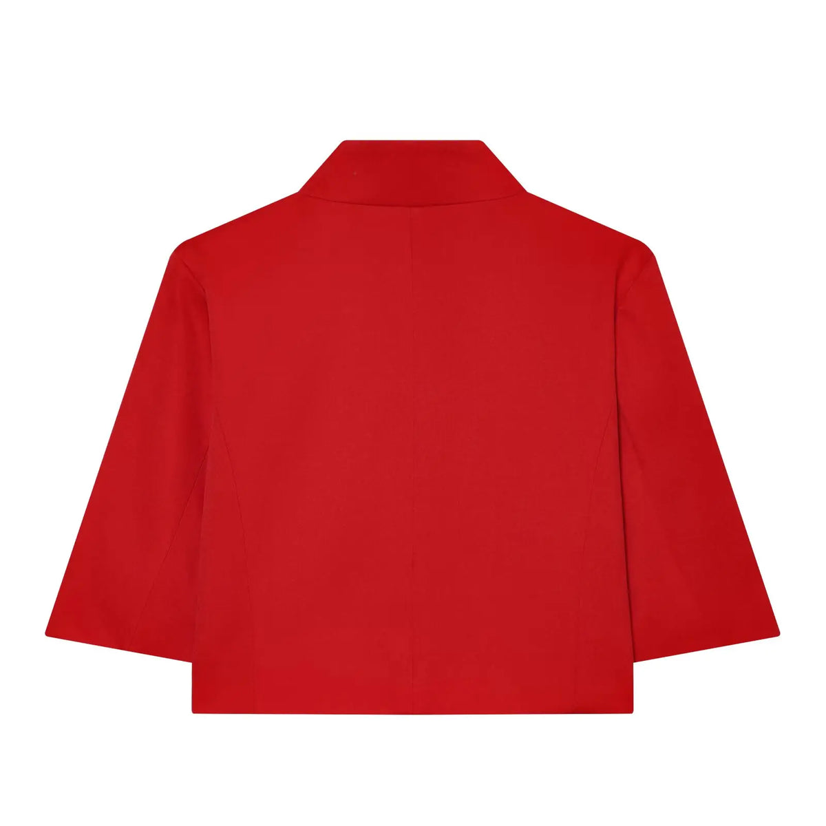 Ladies Short Sleeve Blazer Polyester Stand-up Collar