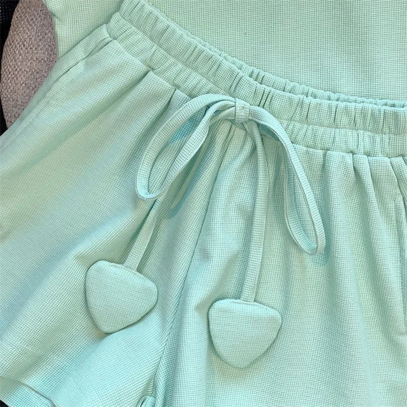 Summer Girls Clothing Set Letter Print T-Shirt and Shorts