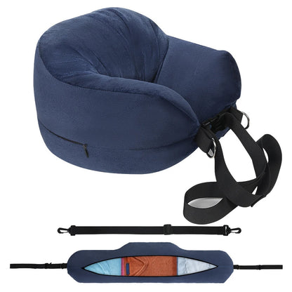 U-Shaped Travel Neck Pillow with Storage Bag