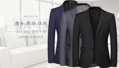Men's Solid Color Blazer Jacket for Business and Weddings