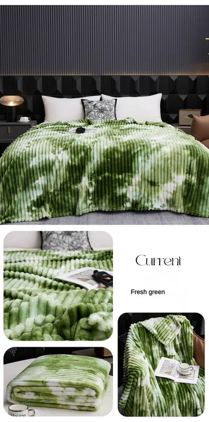 Tie Dye Flannel Fleece Blanket for Beds