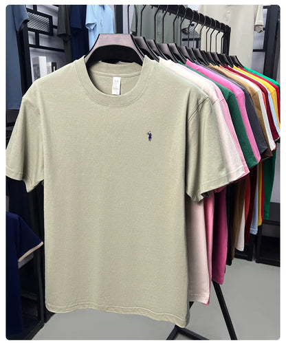 Cotton Men's Short Sleeve T-Shirt Casual Round Neck