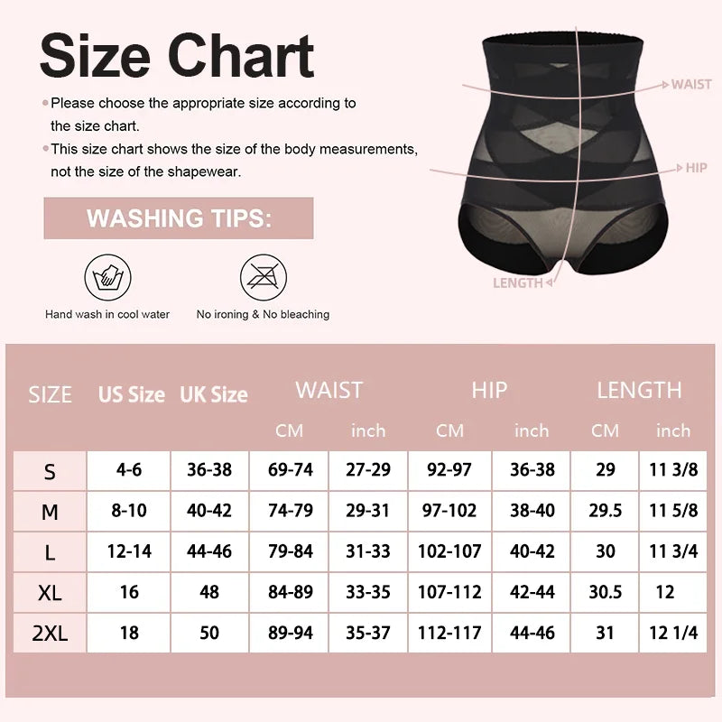 High Waisted Body Shaper Control Panties Black Beige