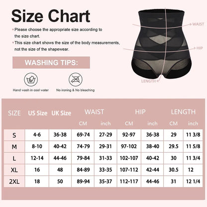High Waisted Body Shaper Control Panties Black Beige