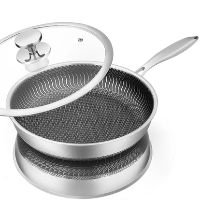 Stainless Steel Nonstick Frying Pan with Lid 28cm