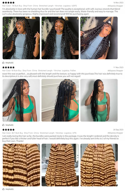 14 Inch Brazilian Virgin Deep Wave Braiding Hair