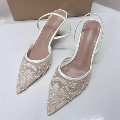 Designer Mesh Open Heel Sandals for Women