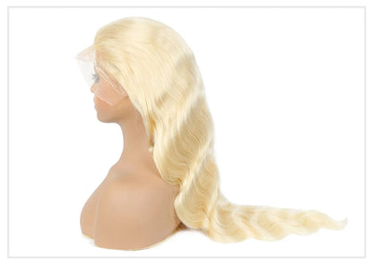 613 Honey Blonde Body Wave Human Hair Wig 360 Lace Frontal