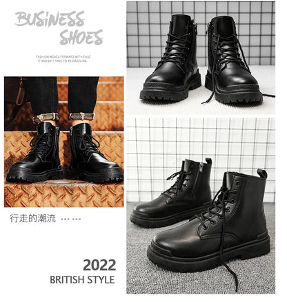 Men's Leather Ankle Boots for Outdoor Hiking