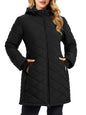 TACVASEN Womens Long Quilted Puffer Jacket Army Green
