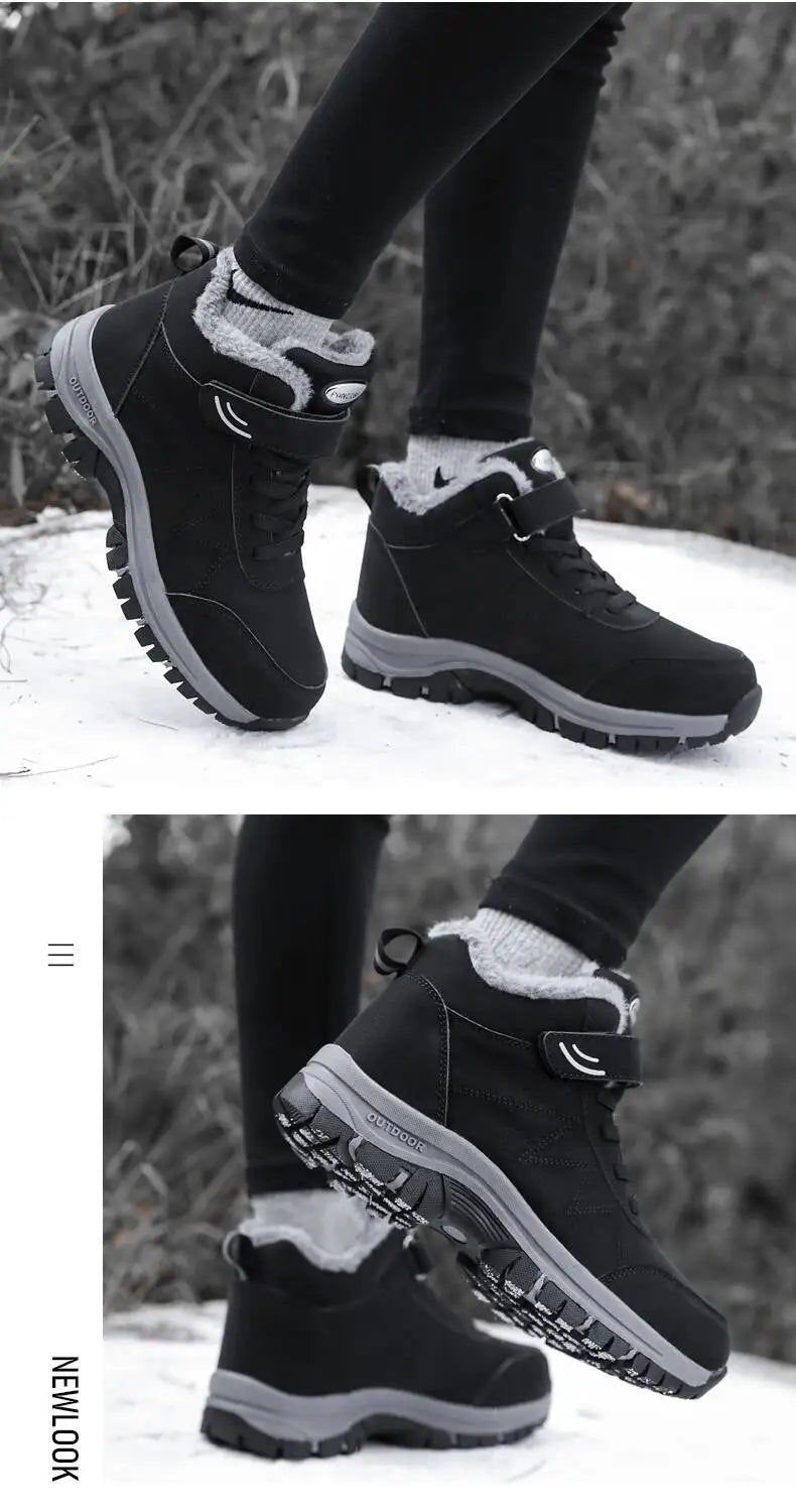 Men's Winter Ankle Snow Boots with Plush Lining