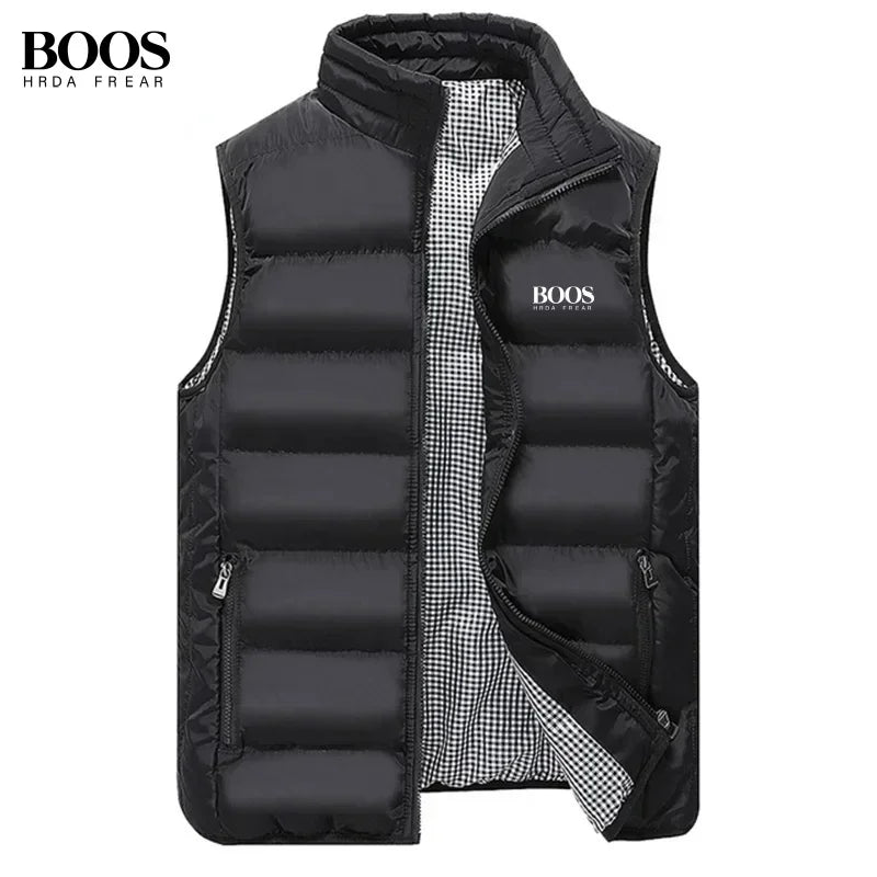 Men's Warm Embroidery Vest for Autumn and Winter