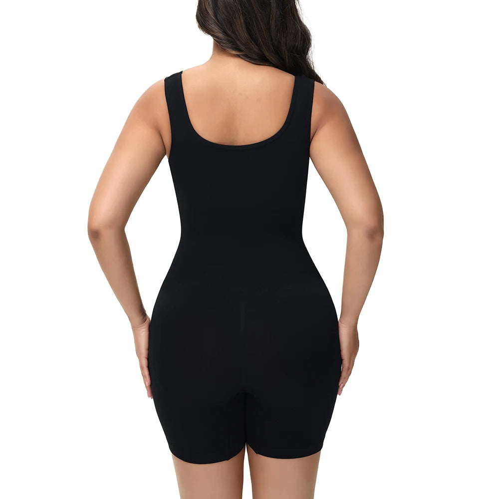 Wide Strap Bodysuit Shapewear for Women in Black/Nude