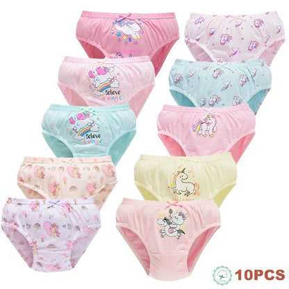 Cotton Girls Panties Rainbow Unicorn Cartoon Briefs