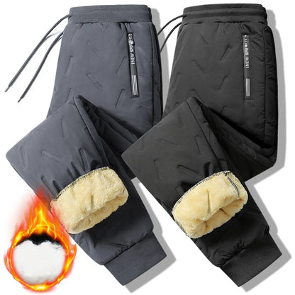 Warm Plush Sports Pants for Women with Drawstring