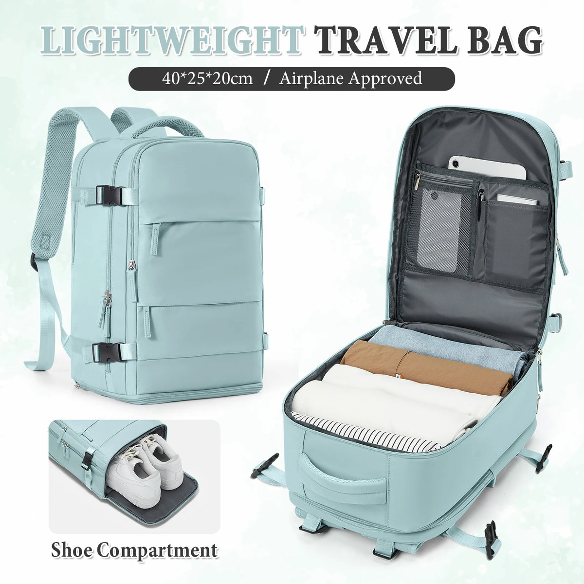 Waterproof Nylon Business Laptop Backpack 40x20x25