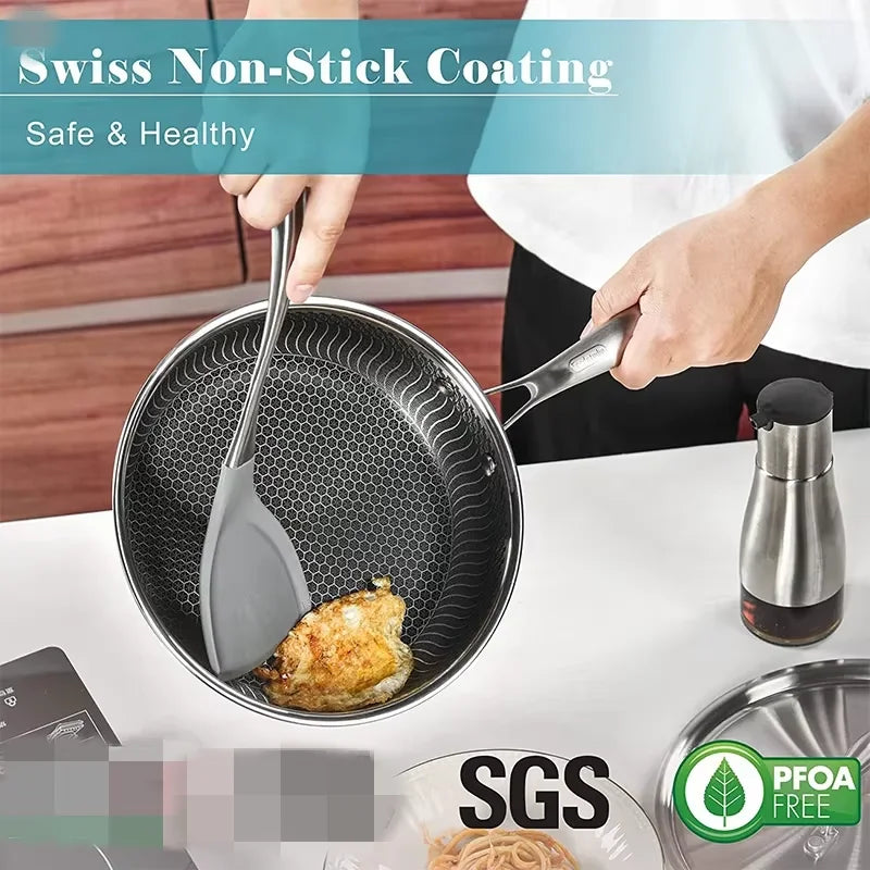 Stainless Steel Nonstick Frying Pan With Lid 28cm