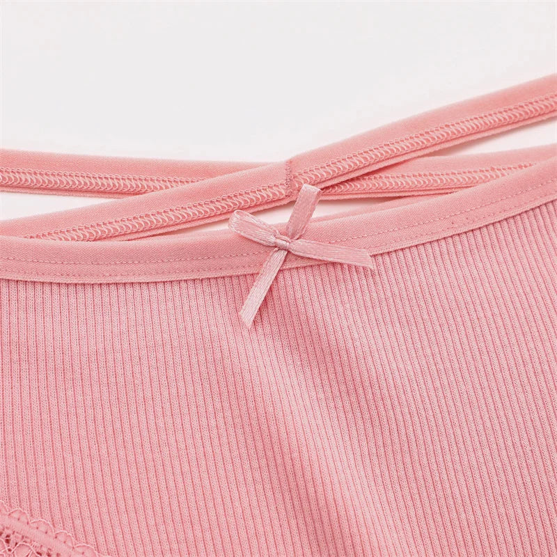 3PCS Women Cotton Lace Brazilian Panties Set S-XL