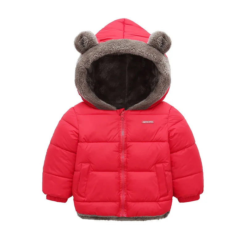 Thick Winter Jacket for Kids Hooded Cotton Outerwear