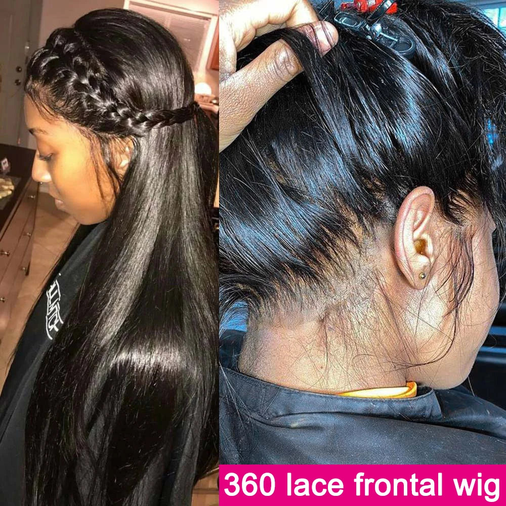 Bone Straight Lace Front Wig 30 40 Inch Human Hair