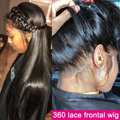 Bone Straight Lace Front Wig 30 40 Inch Human Hair