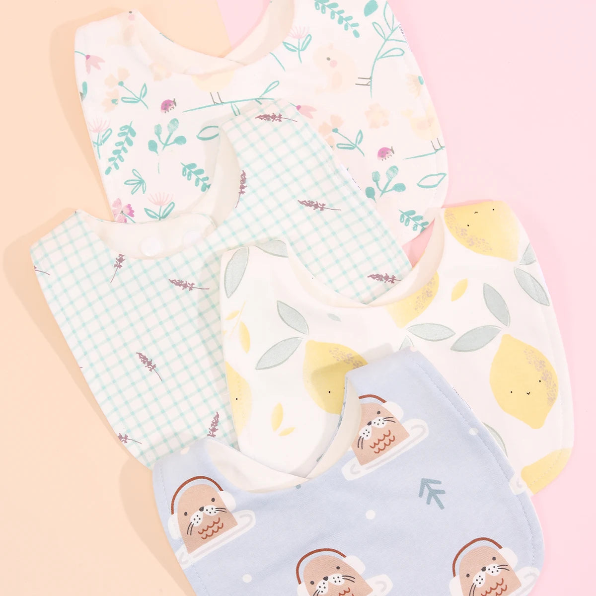 4pcs Cotton Baby Adjustable Bibs Bandana Scarf
