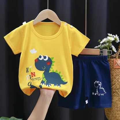 Cartoon Printed Cotton Toddler Tracksuit Set
