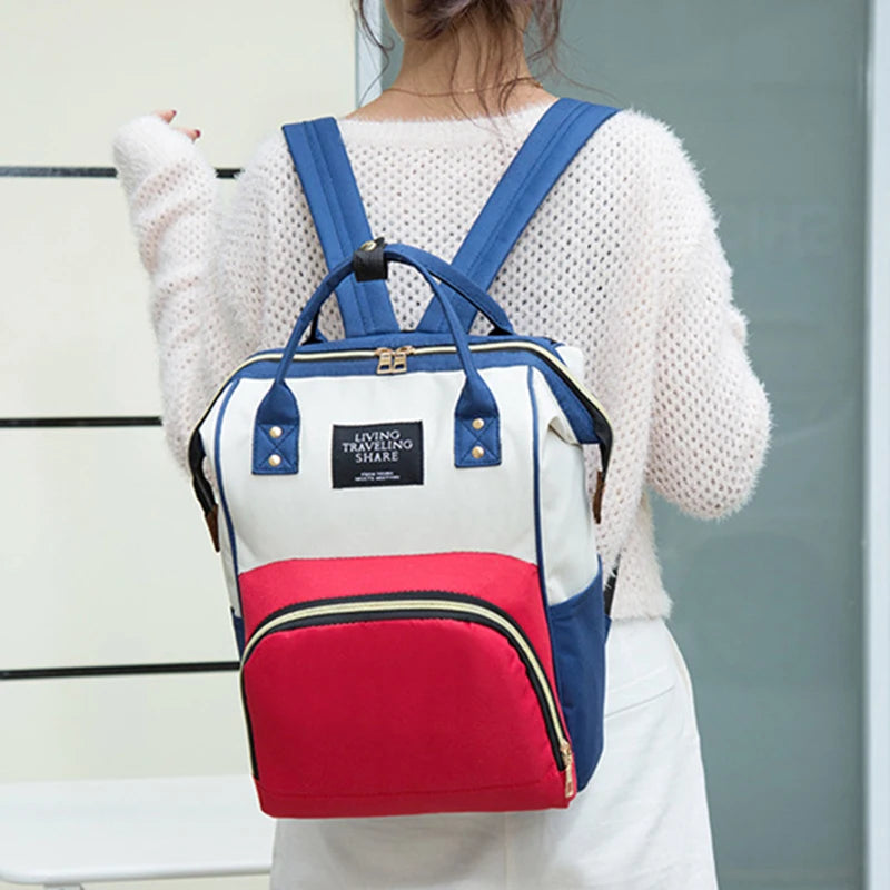 Large Capacity Canvas Diaper Bag Backpack