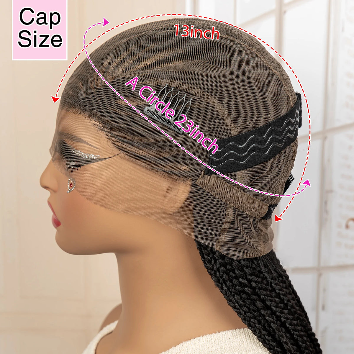 Synthetic Full Lace Cornrow Braided Wig for Black Women