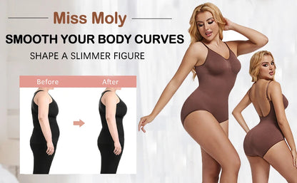 Low Back Bodysuit Shapewear for Women Black