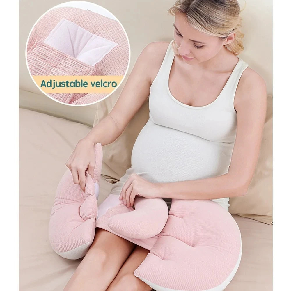Pregnancy Pillow with Auxiliary Cotton Waist Support