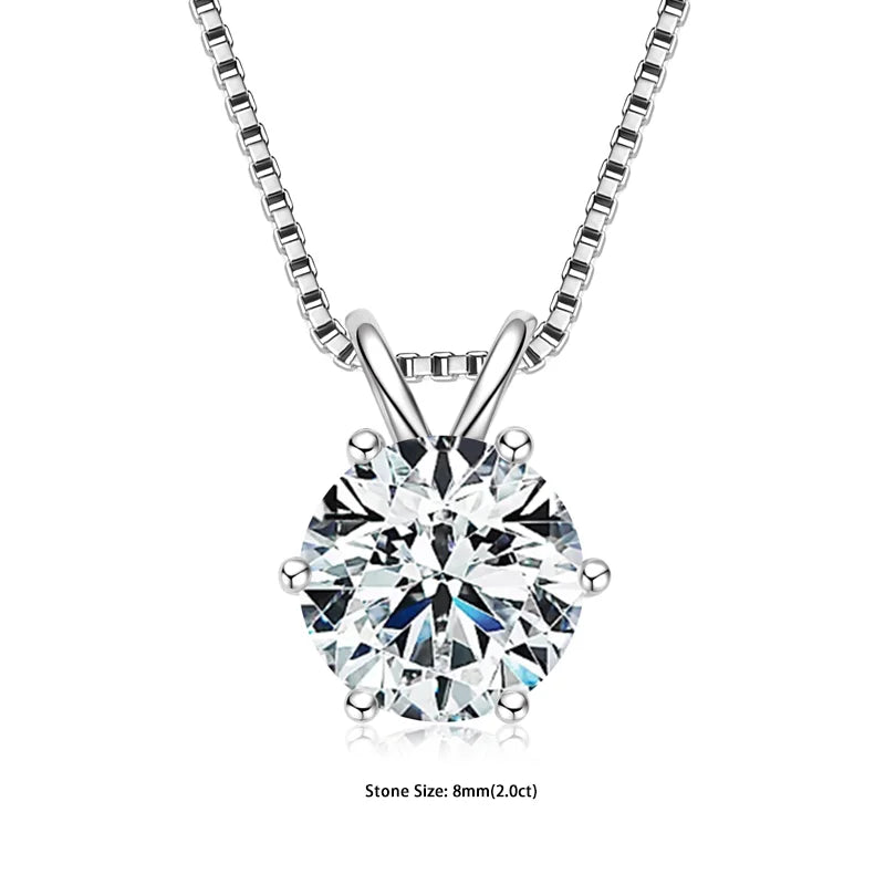 Moissanite Pendant Necklace 925 Sterling Silver Women