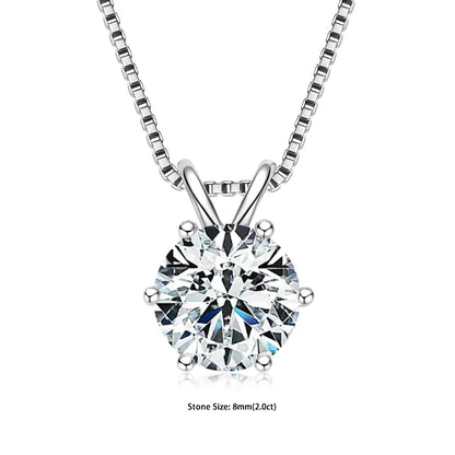 Moissanite Pendant Necklace 925 Sterling Silver Women