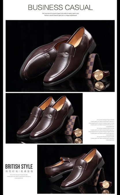 Leather Black Slip-On Loafers for Men Plus Size 38-44