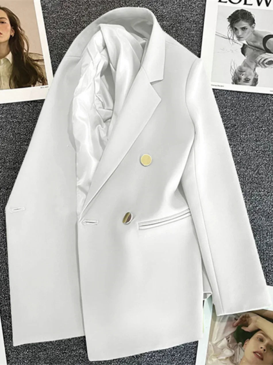 Elegant Women's Double Breasted Blazer Coat
