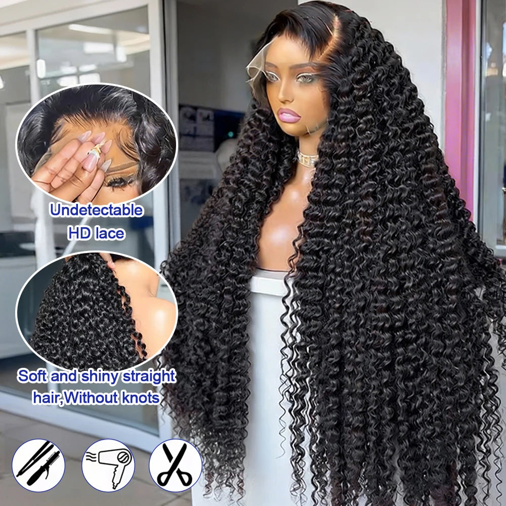 High Density Water Wave Human Hair Wig 40 42 Inch