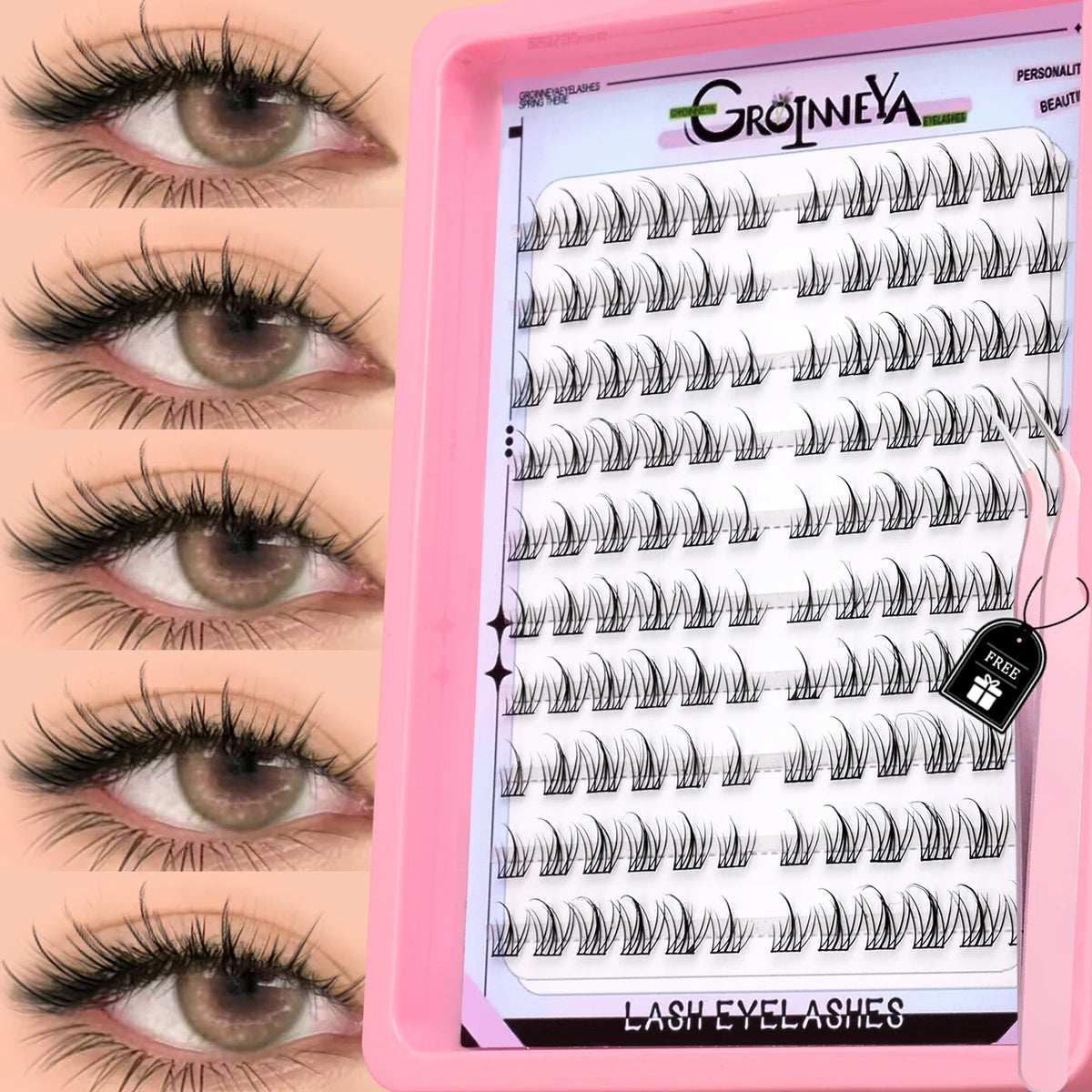 GROINNEYA C-Curl Cluster Eyelashes