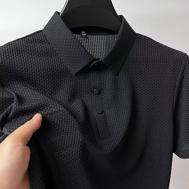 Men's Casual Short Sleeve Solid Color Polo Shirt