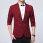 Men's Slim Fit Polyester Suit Blazer for Formal Wear
